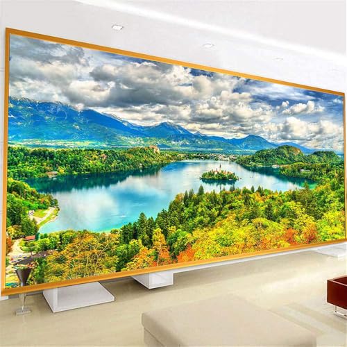 Uixxducc 5D Diamond Painting Großes Diamant Painting Bilder See Landschaft Diamond Art Erwachsene Full DIY Diamant Kunst Malerei Bilder Home Wand Dekor (180x70cm) von Uixxducc