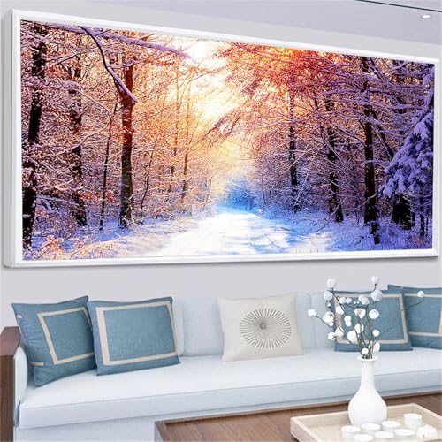 Uixxducc 5d Diamant Painting DIY Diamond Painting Bilder Schneeszene Landschaft Natur Diamant Painting Bastelset Basteln Erwachsene Kinder Mädchen (180x70cm) von Uixxducc