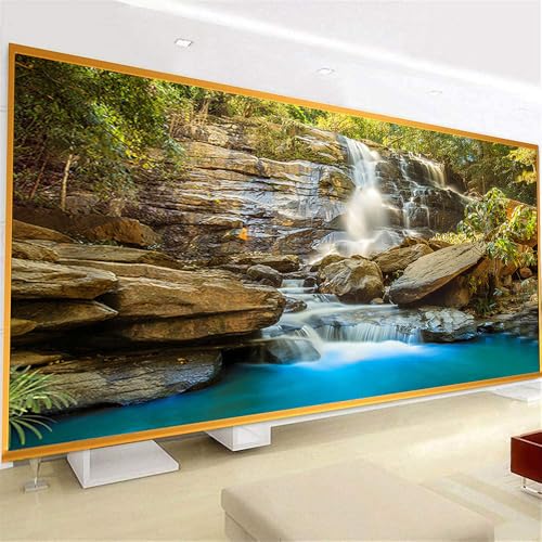 Uixxducc DIY Diamond Painting 5D Diamant Gemälde Malen nach Zahlen Violetter Wasserfall Landschaft Voll Set Kristall Strass Stickerei Set Leinwand Home Wand Decor (100x40cm) von Uixxducc