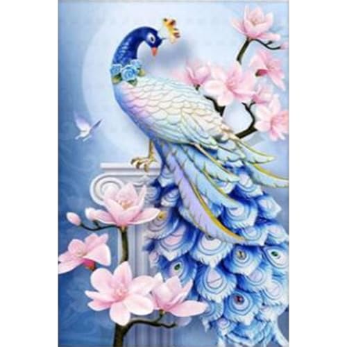 Uixxducc Diamond Painting Set Pfau Diamond Painting Kits, 5D Pfau Diamant Malerei Set, DIY Diamantmalerei Basteln Bilder Arts als Geschenk für Home Wand Décor (60x90cm) von Uixxducc