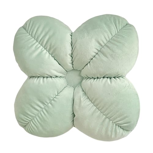 Uixxducc Kuschelkissen Kinder Blumenkissen, Weiche Flauschige Blumenform Zierkissen Sofakissen, Plüsch Kissen Dekokissen für Kinderzimmer Schlafzimmer Deko 40cm (Grün) von Uixxducc