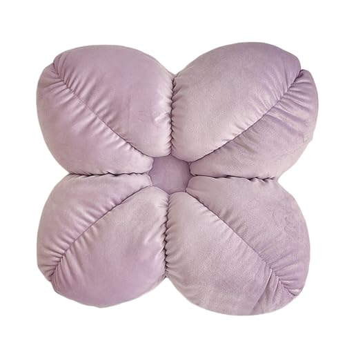 Uixxducc Kuschelkissen Kinder Blumenkissen, Weiche Flauschige Blumenform Zierkissen Sofakissen, Plüsch Kissen Dekokissen für Kinderzimmer Schlafzimmer Deko 40cm (Lila) von Uixxducc