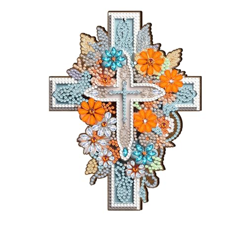 Uixxducc Ostern Diamond Painting Kreuz Basteln Erwachsene Malen Nach Zahlen Diamant Malerei Anhänger Wandkreuz Ornamente Holz Handwerk für Home Wand Décor (A) von Uixxducc