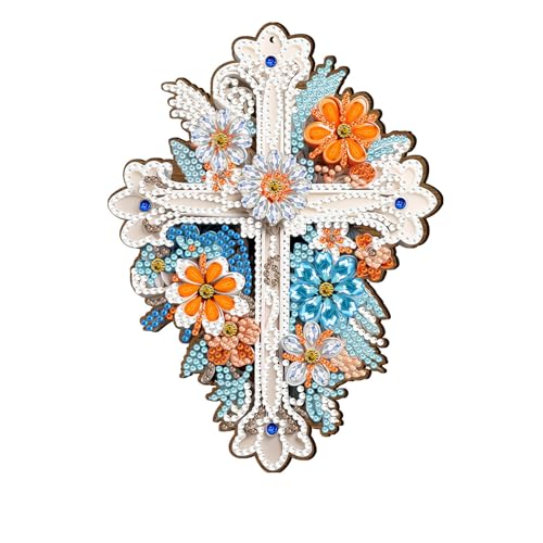 Uixxducc Ostern Diamond Painting Kreuz Basteln Erwachsene Malen Nach Zahlen Diamant Malerei Anhänger Wandkreuz Ornamente Holz Handwerk für Home Wand Décor (B) von Uixxducc