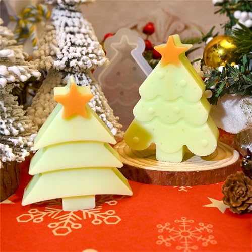 Weihnachten Aroma-Kerzenform Diy Kunstharz Weihnachten Kleines Haus Lebkuchenmann Elch Harz Tropfen Silikon Gießformen Für DIY Kerze Handwerk (2pcs) von Uixxducc