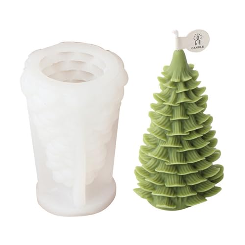 Weihnachten Kerzenform Silikon,Weihnachtsbaum Kerzenform,3D Weihnachtsbaum Silikonform Weihnachten Silikon Gießform Weihnachten Baum Giessformen Silikon Kerzenform (B) von Uixxducc