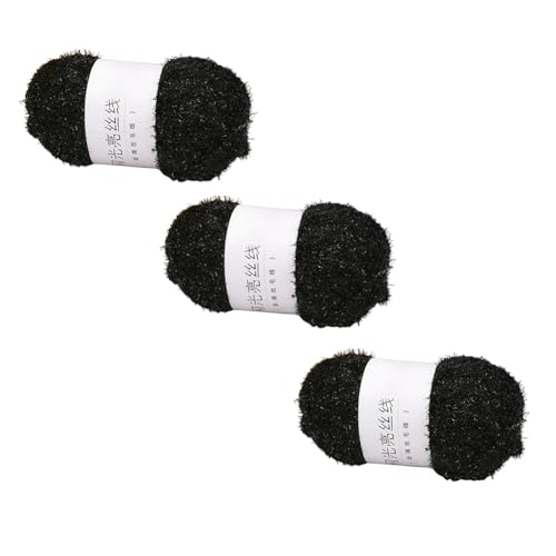 Ujjdwiurgh Glasgarn DIY Handgewebte Puppe Goldgarn Geflochtenes Helles Garn Schwarz Ujjdwiurgh Glasgarn DIY Handgewebte Puppe Goldgarn Geflochtenes Helles Garn Schwarz von Ujjdwiurgh