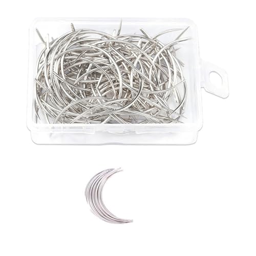 Ukbzxcmws 50/100PCS Gebogene Nadel Set C Gebogene Nähen Nadel Perücken Machen Pin Nadel Für Perücken Machen Hand Nähen Leder Reparatur von Ukbzxcmws