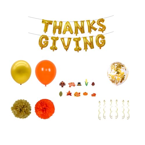 Ukbzxcmws Herbst-Motto-Party-Dekorationsset, Stile, Ballon, Latex-Ballon, für Thanksgiving, Babyparty, Geburtstagsparty, Party-Dekorationen für Thanksgiving von Ukbzxcmws
