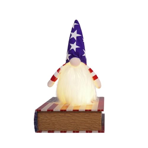 Ukbzxcmws Veterans Day American Gnomes Plüsch, beleuchtet, Skandinavier, Tomtes, Paar, Elfen, Dekoration, Stern, gestreift, Plüsch, Ornament, Veteranentag, amerikanische Zwerge, Plüsch von Ukbzxcmws