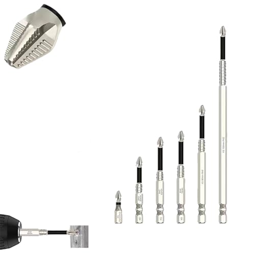 Ukisisi 6pcs Tidepick Hochmagnetischer Schraubendreher-Bohrer-Satz,hochmagnetischer Schraubendreher-Bohrer,tidepick High-Magnetic Screwdriver Drill Bit Set,Anti-Rutsch Phillips Bits Für Elektrobohrer von Ukisisi