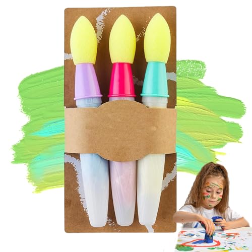 Ukisisi Sidewalk Chalk Paint Brush,strassenkreiden für Kinder,Kreide straßenmalkreide,malkreide straße Kinder,Children Chalk Paint Art Toy Set,Gehweg-Kreidefarben-Set, für Straße, Garten, Spielplatz von Ukisisi