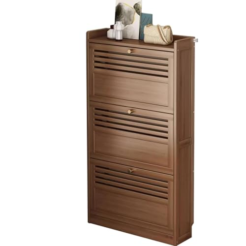 Schuhschrank Schmal Shoe Cabinet Slim 17 Cm Tief Schuhaufbewahrung Platzsparend Im Schrank Verschlusstür Kippsicheres Zubehör Verdeckte Scharniere Für Flur, Schlafzimmer Und Kleine Räumee(3 Door,50cm/ von Ukkajovlex