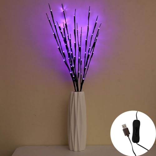 Ulalaza 77 cm Zweiglampe mit 6 Zweigen und 120 LED-Lampen USB-betrieben LED-beleuchtete Weidenzweige Vasenfüller Verwendung für Weihnachten Zuhause Party Dekoration im Innen- und Außenbereich von Ulalaza