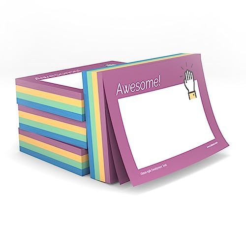 Ulassa Kudos Haftnotizen mit Motiv - ENGLISH - 200 Sticky Notes (4x50 Blatt) Klebezettel mit Text Awesome - Great Job - Thank You - Very Happy - steigert die Wertschätzung & Motivation von Ulassa