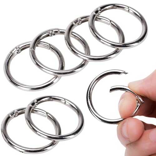 8 Stk Runde Karabinerhake 40mm Metall Karabinerhaken O-Ring Feder Ring Karabiner Karabinerhaken Rund aus Zinklegierung für Schlüsselbund,DIY Handwerk und Rucksack Anhänger,Silber von Ulawellor