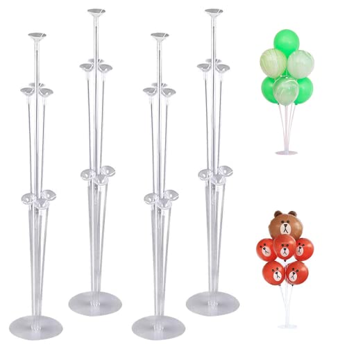 Ulikey 4 Stück Ballon Stick Halter Balloon Stand Kit Luftballons Ständer Halter Ballonhalter Tischballonständer Ballon Halterung Ballonzubehör für Party Dekoration Geburtstag Hochzeitsdekoration von Ulikey