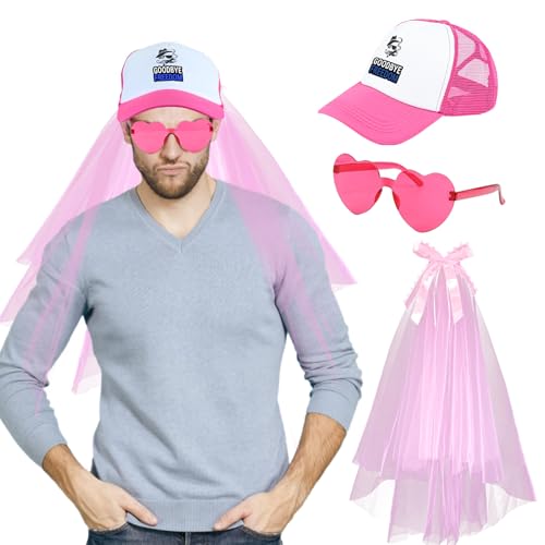 Ulikey Junggesellenabschied Accessoires Männer, JGA Hats Glasses Veil Bachelor Party Zubehör Männer Accessoires, JGA Party Kostüm Zubehör Männer Hochzeit Deko für Bachelorette von Ulikey