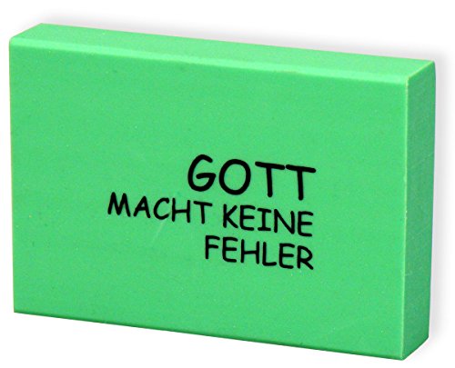 °°Neon-Radiergummi "Gott macht keine Fehler" (neon-grün) von Uljö