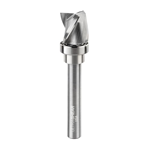 Ultra-Shear Inlay Clearing Router Bit, 8 mm Schaft, 16 mm Schnittdurchmesser, abnehmbares Musterlager, Hartmetallkopf, 3 FL, hergestellt in den USA – US81616CPB von Ultra-Shear