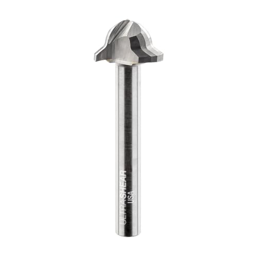 Ultra-Shear Juice Groove Router Bits, 1/5.1 cm Cove with 30° Fase, Carbide Head, USA Made, 3 Flute, CNC Bits for Cutting Board Grooves - US2500JG von Ultra-Shear