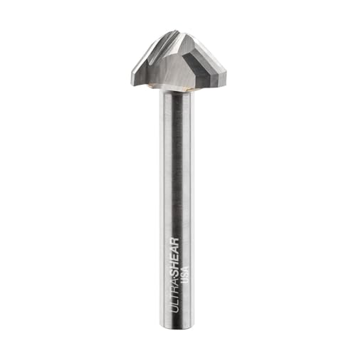 Ultra-Shear Juice Groove Router Bits, 1/5.1 cm Cove with 45° Vee-Groove, Carbide Head, USA Made, 3 Flute, CNC Bits for Cutting Board Grooves - US22545JGV von Ultra-Shear