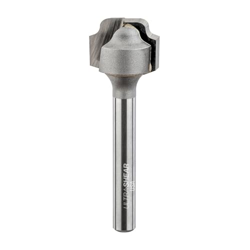 Ultra-Shear Saftrillen-Fräser-Bits, 1/8-Zoll-Radius, 1/4-Zoll-Schaft, Hartmetallspitze, 2 Rillen, CNC-Bits für Schneidebrettrillen – US25L12JG von Ultra-Shear