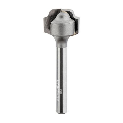 Ultra-Shear US25L18JG Saftrillen-Fräser-Bits, 3/16-Zoll-Radius, 1/4-Zoll-Schaft, Hartmetallspitze, 2 Rillen, in den USA hergestellte CNC-Bits für Schneidebrettrillen von Ultra-Shear