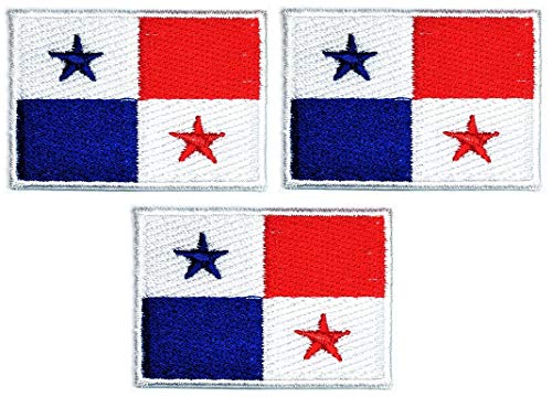 Umama Aufnäher Set mit 3 Mini-Flaggen, 3,1 x 4,3 cm, Ländernationalflagge Panama-Flagge, Militär-Aufnäher, Weltland-Flagge, Motiv, zum Aufnähen und Aufbügeln, für Kinderkleidung, Schultasche, Jacken, von Umama