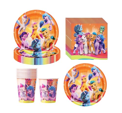 Kids Birthday Party Tableware Set for 10 Guests, Including 10 Paper Plates, 10 Cups, and 20 Napkin von Umbrean