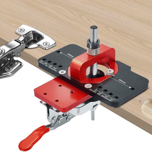 Umelee Scharnierlehre 35mm Topfscharnier Bohrer, Verdeckte Scharnierlehre für Türschränke, Bohrlochstanzer, Präziser Verriegelung Holzbearbeitung Dübel Jig, Bohrlehre Locator für DIY Holzbearbeitung von Umelee