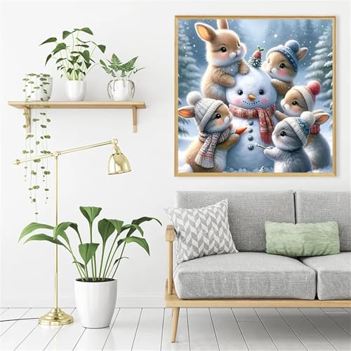 Umfarvt 5D Rabbit Snowman Diamond Painting Kits for Adults Kids,DIY Square Full Drill Diamond Art Painting Kits,Canvas Embroidery diamond art Craft for Home Wall Decor 80x80cm Umfarvt 5D Rabbit Snowman Diamond Painting Kits for Adults Kids,DIY Square Full Drill Diamond Art Painting Kits,Canvas Embroidery diamond art Craft for Home Wall Decor 80x80cm von Umfarvt