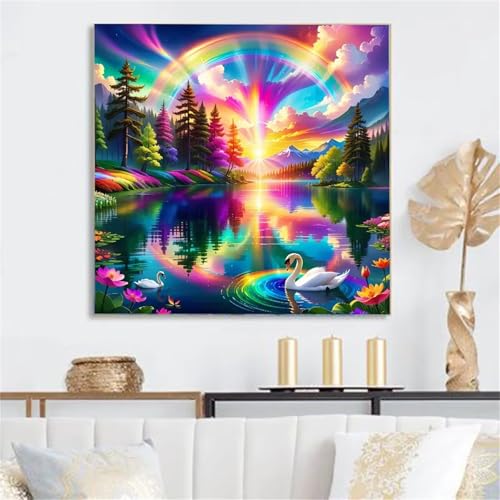 Umfarvt 5D Rainbow Jungle Diamond Painting Kits for Adults Kids,DIY Round Full Drill Diamond Art Painting Kits,Canvas Embroidery diamond art Craft for Home Wall Decor 100x100cm Umfarvt 5D Rainbow Jungle Diamond Painting Kits for Adults Kids,DIY Round Full Drill Diamond Art Painting Kits,Canvas Embroidery diamond art Craft for Home Wall Decor 100x100cm von Umfarvt