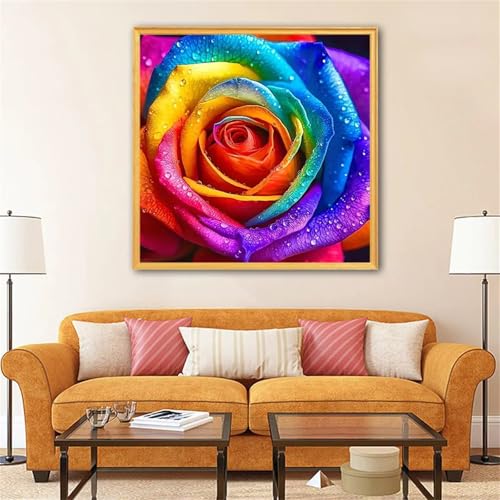 Umfarvt 5D Rosenfarbe Diamond Painting Erwachsene,Diamond Painting Bilder für Anfänger,DIY Round Drill Voller Kristall Strass Kreuzstich Malen Nach Zahlen Kits für Zuhause Dekor 50x50cm Umfarvt 5D Rosenfarbe Diamond Painting Erwachsene,Diamond Painting Bilder für Anfänger,DIY Round Drill Voller Kristall Strass Kreuzstich Malen Nach Zahlen Kits für Zuhause Dekor 50x50cm von Umfarvt