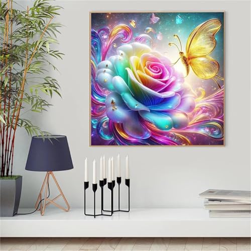 Umfarvt 5D Rosenschmetterling Diamond Painting Erwachsene,Diamond Painting Bilder für Anfänger,DIY Round Drill Voller Kristall Strass Kreuzstich Malen Nach Zahlen Kits für Zuhause Dekor 20x20cm Umfarvt 5D Rosenschmetterling Diamond Painting Erwachsene,Diamond Painting Bilder für Anfänger,DIY Round Drill Voller Kristall Strass Kreuzstich Malen Nach Zahlen Kits für Zuhause Dekor 20x20cm von Umfarvt
