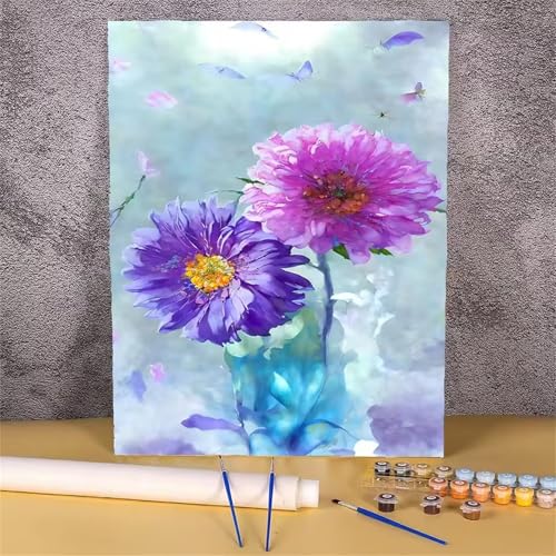 Umfarvt Pflanzen Malen Nach Zahlen Erwachsene,Landschaft Malen Nach Zahlen,Without Framed inklusive Pinsel und Acrylfarben DIY handgemaltes Ölgemälde Set für Anfänger für Home Decor 30x40cm von Umfarvt