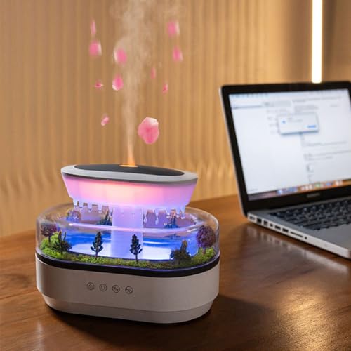 Umikk Regenwolke Diffusor für ätherische Öle, 250 ml Rain Cloud Humidifier, 7 Farben LED Luftbefeuchter Luftdiffusor Aroma Diffuser für Ätherische Öle, Duftöl Diffuser für Zuhause Büro von Umikk