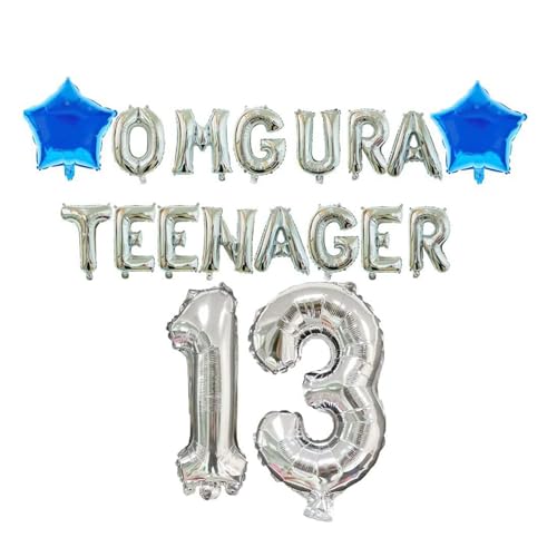 13 Geburtstag Dekorationen für Jungen - Teenager Geburtstag Dekorationen Omg Your A Teenager Banner Blau Silber Jungen 13 Geburtstag Dekorationen Alter 13 Geburtstag Dekorationen Offizielles Teenager von Umimiss