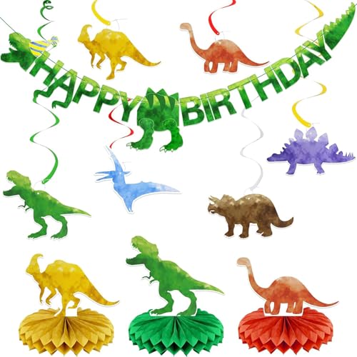 Dinosaurier Geburtstag Banner - Dinosaurier Geburtstag Dekorationen Dino Hängende Streamer Dinosaurier Themed Dekorationen für Geburtstagsfeier Dinosaurier Tischdekorationen Dinosaurier Party von Umimiss