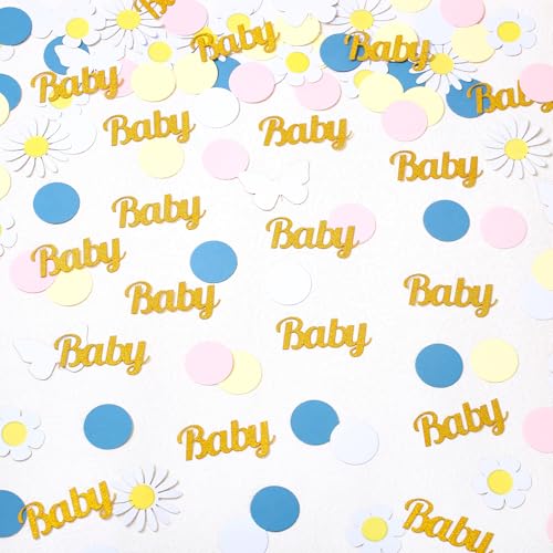 Umimiss 300 Stück Babyparty-Konfetti-Baby-Party-Dekorationen, Tischdekoration, Babyparty-Dekorationen, neutral, personalisiertes Konfetti für Babyparty, Babyparty, Geschlechtsoffenbarung, Dschungel, von Umimiss