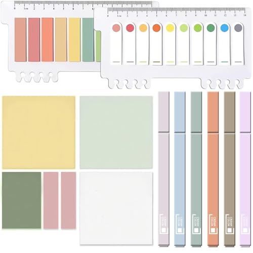 700 Transparente Haftnotizen Klebezettel mit 6 Textmarker Pastell, Durchsichtige Transparent Sticky Notes mit Marker StifteSet Für Back to School Aesthetic Bibel Marker Notizzettel Book Annotation von Umiup