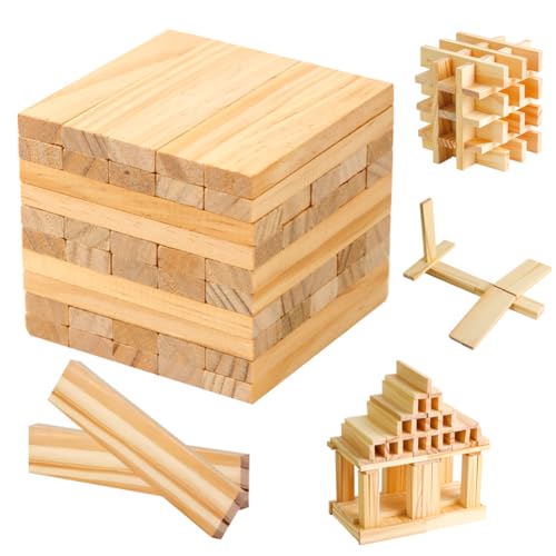 Umllpet 100 Stück Bastelholz Klötzchen, 21x70x105mm Holzbausteine Bastelklötzchen Hölzchen Stäbchen Holzstäbchen zum Basteln für DIY Projekt, Heimwerkerprojekte, Deko Weihnachten Geschenk Kinder von Umllpet