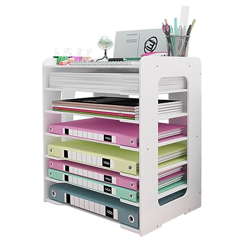 Umllpet 7-Tier Schreibtisch Organizer A4, Briefablage Stapelbares Dokumentenablage, A4 Papier Aktenaufbewahrung Organizer Briefschublade Organizer, Organisationsschublade für Zuhause Büro Schule von Umllpet