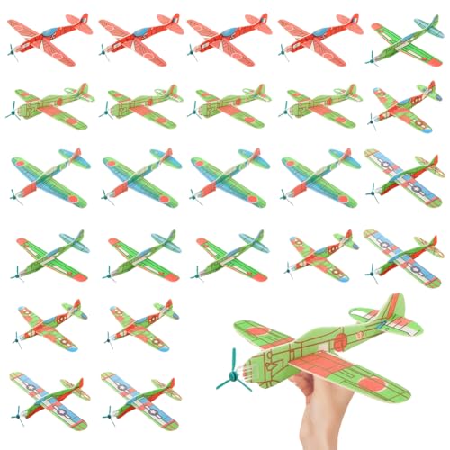 Umllpet Gleitflugzeuge Set, 24 Stück Styroporflieger für Kinder, Styroporflugzeuge Modell Einzeln Verpackten, Styropor-Flieger, Gleiter Flieger, Flieger Wurfgleiter für Kindergeburtstag Gastgeschenke von Umllpet