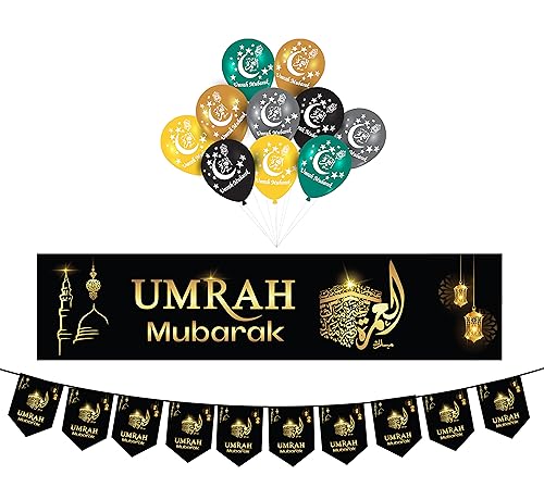 Bumper Umrah Dekoration Party Pack Banner Wimpelkette & Luftballons von Ummah Celebrations