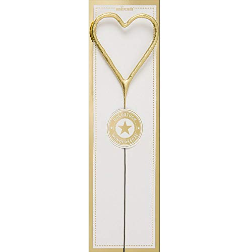 1 Wunderkerze Herz gold Goldstück rosa Wondercandle classic von Meri Meri