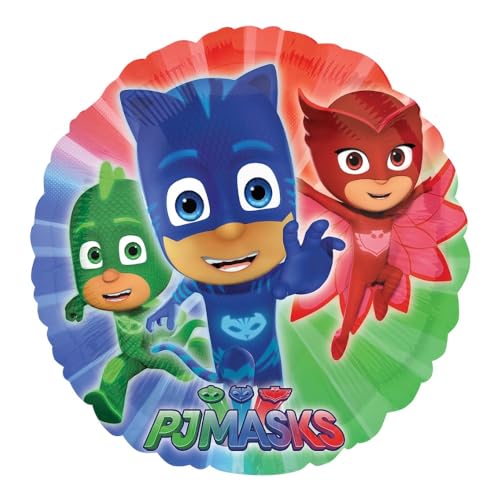 Amscan 3467201 - Standard Folienballon "PJ Masks", Rund, Durchmesser circa 43 cm, Heliumballon von amscan