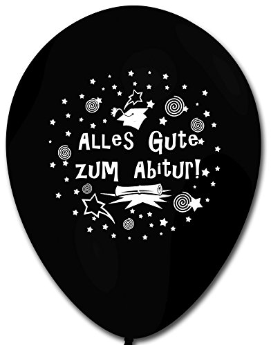 BWS - Verkauf durch luftballonwelt 10 Luftballons Alles Gute zum Abitur, SCHWARZ & WEIß gemischt, ca. 30 cm von BWS - Verkauf durch luftballonwelt