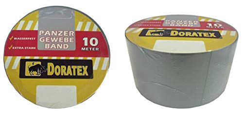 2 Rollen 10m x 48mm Panzer Gewebe Band, Silber. Panzerband, Panzer Klebeband, Panzertape.Wasserfest, Extra Stark von Unbekannt