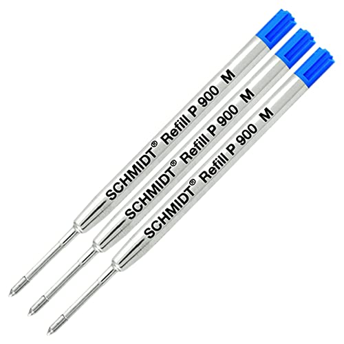 3 PACK – Ink Refill Blau Medium Schmidt P900 Kugelschreiber Parker Style Refill von SCHMIDT